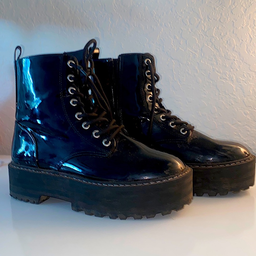 H&M l black combat boots worn once